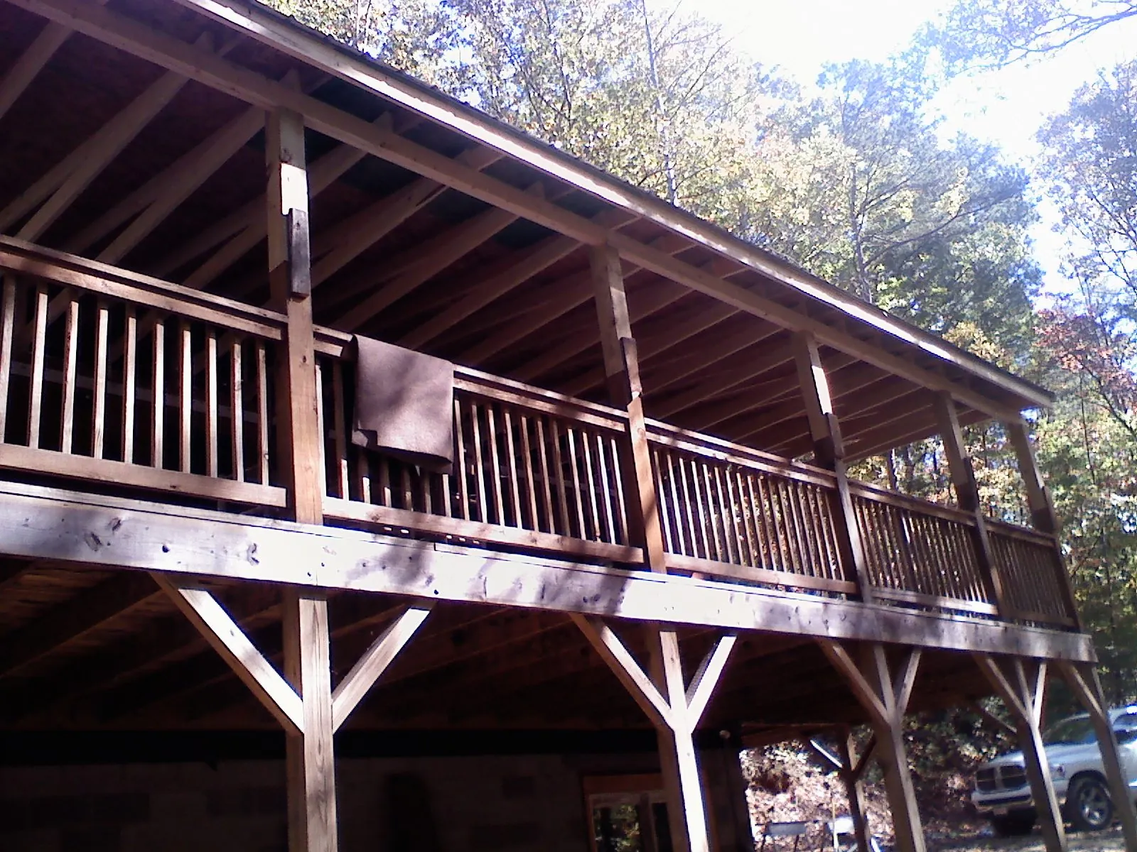 Timber framing under a new elevated porch and deck — Roof Leak Repair in Worley by Roofing Brothers